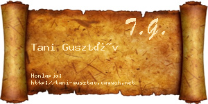 Tani Gusztáv névjegykártya